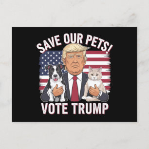 Postal Vota Trump Salva a Nuestros Animales Perros Gatos 