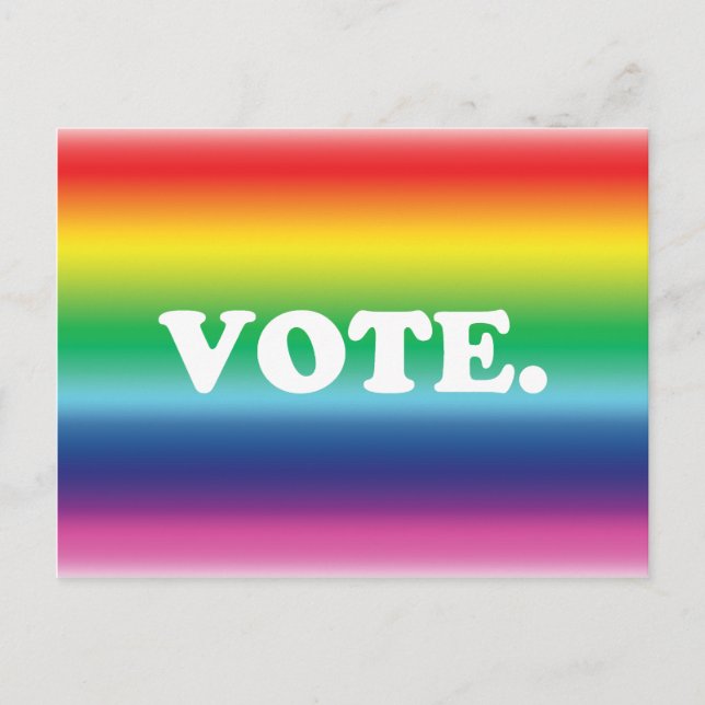 Postal "Vota" "Vota a votar" Orgullo lgbtq lgbt arco iris (Anverso)