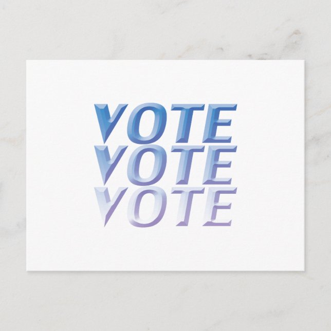 Postal "Vota vota vota" azul blanco (Anverso)