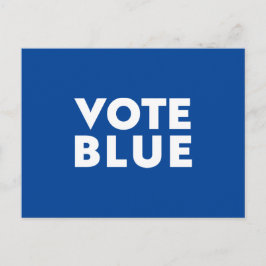 Postal Votación Azul moderno negrita tipografía azul blan