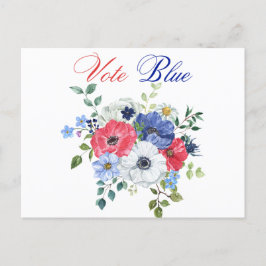 Postal Votación azul Votación política democrática de EEU
