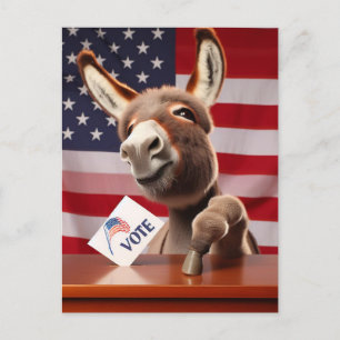 Postal Votación de burro adorable
