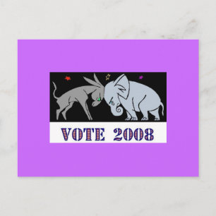 POSTAL VOTACIÓN EN 2008 POSTCARD POLÍTICA DEMÓCRATA REPUB