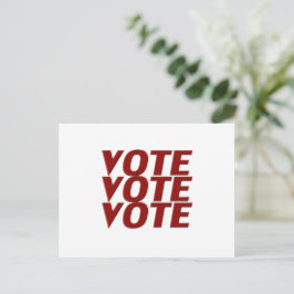 Postal Votación voto rojo tipografía moderna minimalista