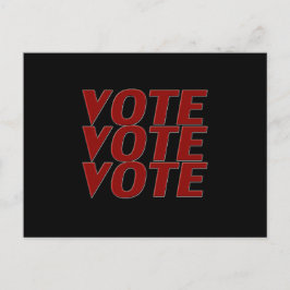 Postal Votación voto rojo tipografía moderna negro