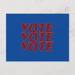 Postal Votación voto tipografía moderna azul y roja