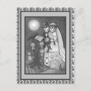 POSTAL VOTACIONES DE CEMETERÍA, BODA DE ESKELETON, PUENTE