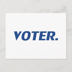 Postal "Votante" blanco azul