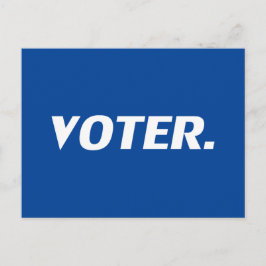 Postal "Votante" blanco azul