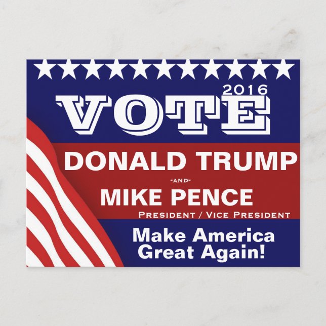 Postal Votar a Donald Trump y Mike Pence (Anverso)