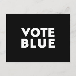 Postal "votar azul" blanco negro