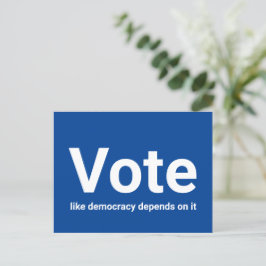 Postal Votar como democracia depende de eso blanco y azul