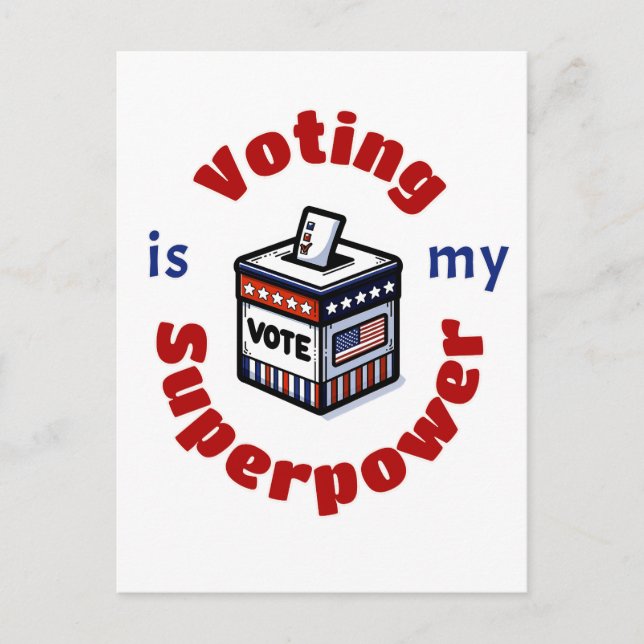 Postal Votar es mi superpoder (Anverso)