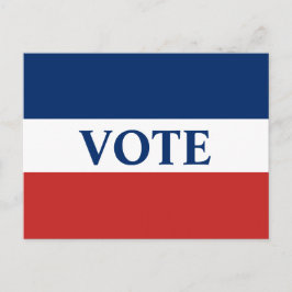 Postal VOTAR franjas rojas blanca y azul