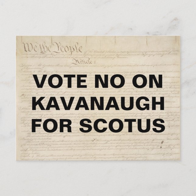 Postal Votar no en Kavanaugh por la resistencia de SCOTUS (Anverso)