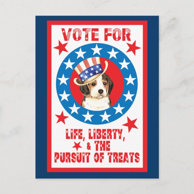 Postal Votar por Beagle (Anverso)