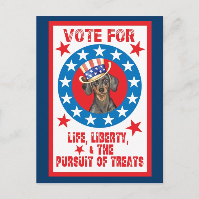 Postal Votar por Dachshund (Anverso)