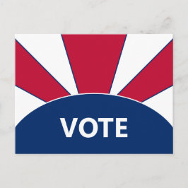 Postal Votar por el arrebato de sol rojo y azul