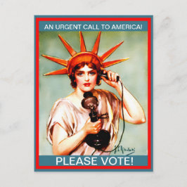 Postal ¡Votar por favor a la Señorita Libertad Vintage!