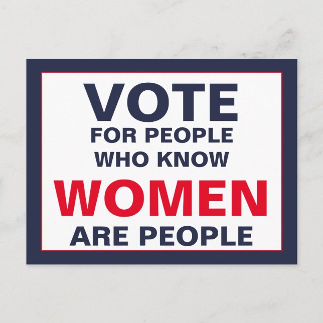 Postal Votar por personas que saben que las mujeres son p (Anverso)