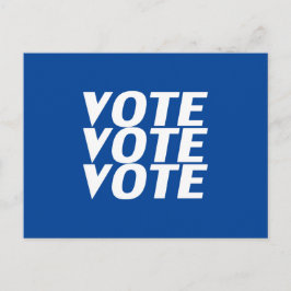 Postal "Votar por votar" blanco azul