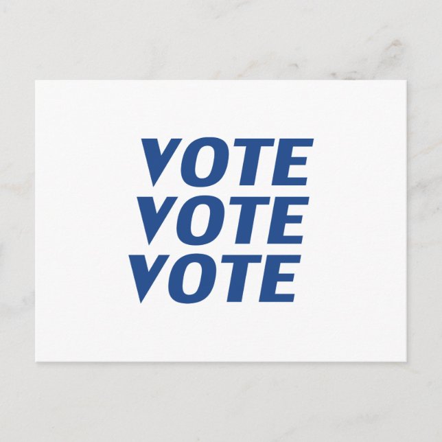 Postal "Votar por votar" blanco azul (Anverso)