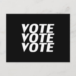 Postal "Votar por votar" blanco negro