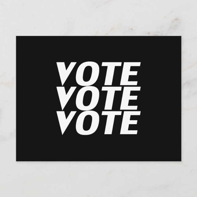 Postal "Votar por votar" blanco negro (Anverso)
