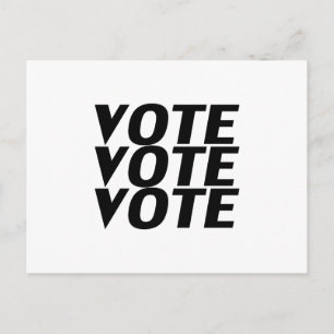Postal "Votar por votar" blanco negro