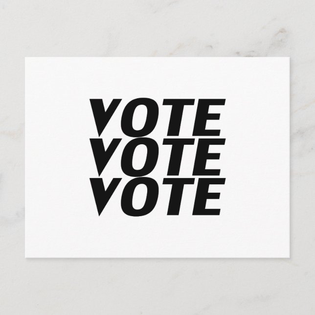 Postal "Votar por votar" blanco negro (Anverso)