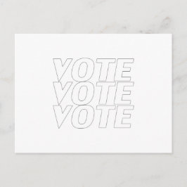 Postal "Votar por votar" blanco negro