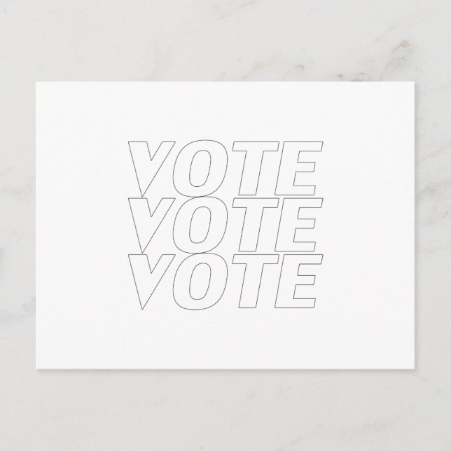 Postal "Votar por votar" blanco negro (Anverso)