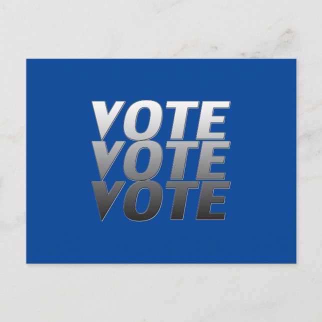 Postal "Votar por votar" gris blanco azul (Anverso)