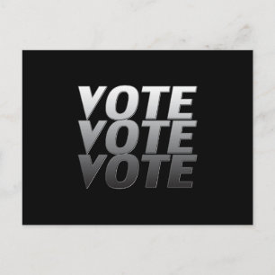 Postal "Votar por votar" gris blanco negro