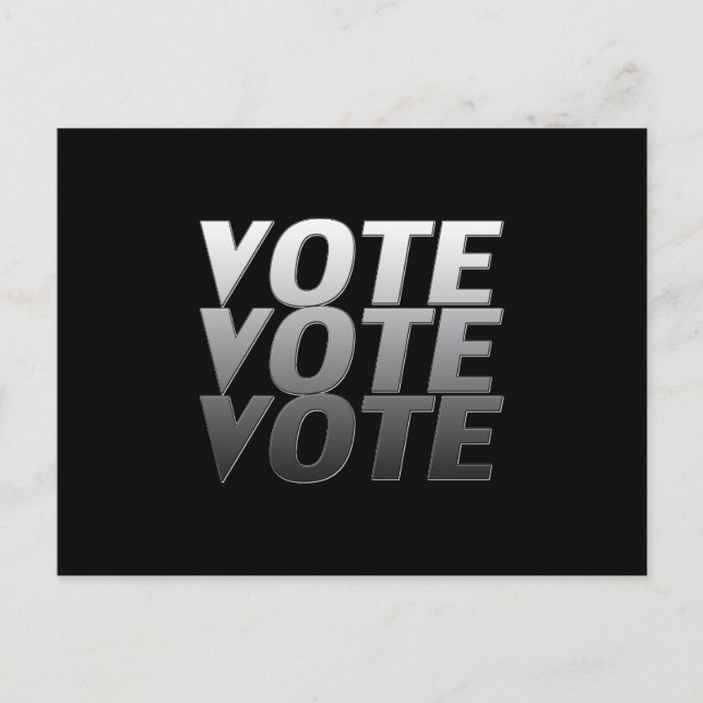 Postal "Votar por votar" gris blanco negro (Anverso)