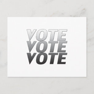 Postal "Votar por votar" gris blanco negro