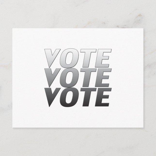 Postal "Votar por votar" gris blanco negro (Anverso)
