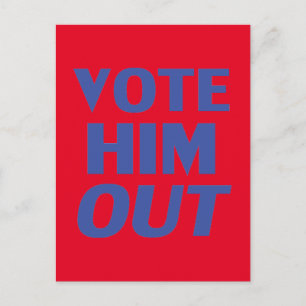 Postal Votarlo fuera tipografía audaz moderna roja y azul