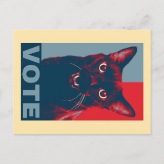 Postal VOTE con gato de Halloween de Manny