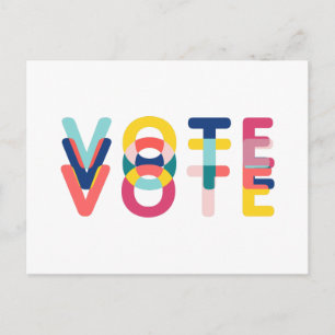 Postal Vote el amarillo azul moderno arcoiris multicolor