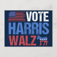 Vote Harris Walz Demócrata Bandera Americana de Do