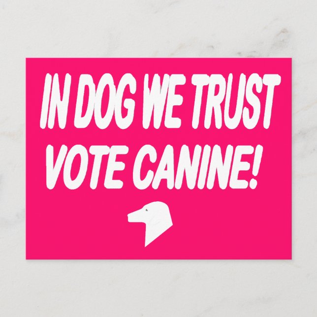 Postal Vote Perro con texto blanco (Anverso)