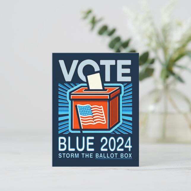 Postal Voto azul 2024 Votación en las elecciones presiden (Anverso de pie)