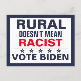 Postal Voto contra el racismo en zonas rurales pro-Biden 