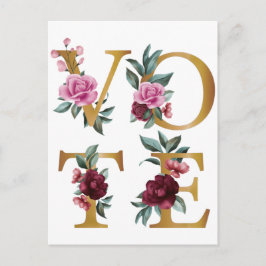 Postal Voto de Go Feminine Elegine Femenino con Floral de