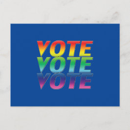 Postal "Voto de voto" orgullo lgbtq lgbt arcoiris azul
