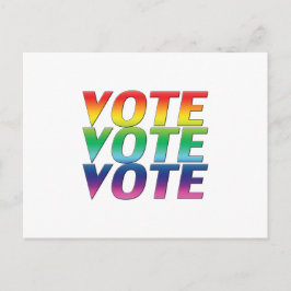 Postal "Voto de voto" orgullo lgbtq lgbt arcoiris blanco