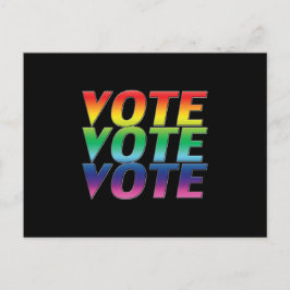 Postal "Voto de voto" orgullo lgbtq lgbt arcoiris negro