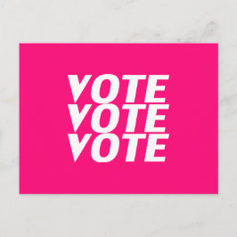 Postal "Voto de voto" rosa caliente, magenta, fucsia, bla