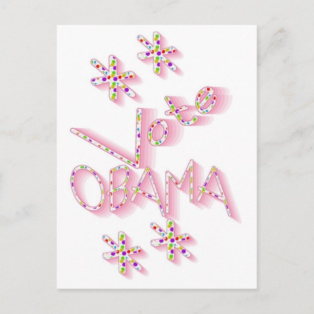 Postal Voto escueto a la postcarta política de Obama (Anverso)